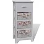 Furniture with 1 drawer and 3 white paulownia wood baskets by vidaXL, Lockers and storage cabinets - Ref: Foro24-241543, Pric...