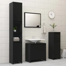 4-teiliges Badezimmermöbel-Set aus Holzwerkstoff schwarz von vidaXL, Badezimmermöbel - Ref: Foro24-3056890, Preis: 190,15 €, ...
