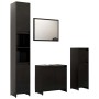 Juego de muebles de baño 4 pzas madera de ingeniería negro de vidaXL, Muebles de baño - Ref: Foro24-3056890, Precio: 190,14 €