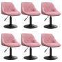 Silla de comedor giratoria 6 uds terciopelo rosa