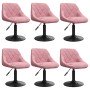 Silla de comedor giratoria 6 uds terciopelo rosa en Sillas de comedor | Comprar online en Foro24
