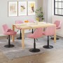 Silla de comedor giratoria 6 uds terciopelo rosa