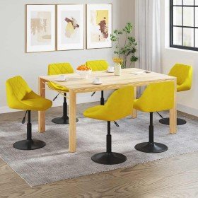 Sillas de comedor giratorias 6 uds terciopelo amarillo mostaza Sillas de comedor giratorias 6 uds terciopelo amarillo mostaza