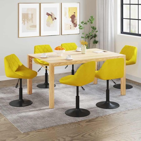 Sillas de comedor giratorias 6 uds terciopelo amarillo mostaza