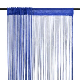 Cortinas de flecos 2 piezas 100x250 cm azul