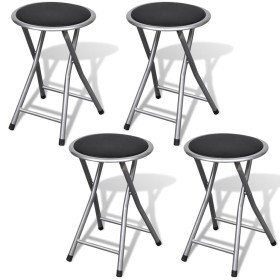 Folding kitchen stools 4 units synthetic leather by vidaXL, Folding stools and chairs - Ref: Foro24-241033, Price: 74,39 €, D...