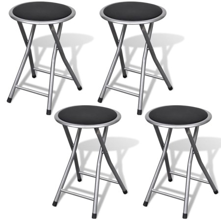 Folding kitchen stools 4 units synthetic leather by vidaXL, Folding stools and chairs - Ref: Foro24-241033, Price: 74,39 €, D...