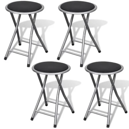 Folding kitchen stools 4 units synthetic leather by vidaXL, Folding stools and chairs - Ref: Foro24-241033, Price: 71,60 €, D...