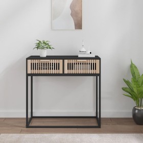 Mesa consola hierro y madera contrachapada negro 80x30x75 cm de vidaXL, Mesas auxiliares - Ref: Foro24-352104, Precio: 110,13...