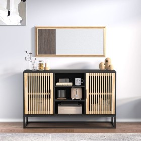 Aparador de madera contrachapada negro 105x30x65 cm de vidaXL, Aparadores - Ref: Foro24-352119, Precio: 128,11 €, Descuento: %