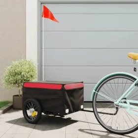 Bicycle trailer, black and red, 30 kg, made of iron. by vidaXL, Bicycle trailers - Ref: Foro24-94076, Price: 75,59 €, Discoun...