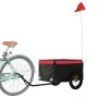 Bicycle trailer, black and red, 30 kg, made of iron. by vidaXL, Bicycle trailers - Ref: Foro24-94076, Price: 75,59 €, Discoun...
