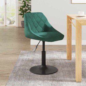 Silla de comedor de terciopelo verde oscuro