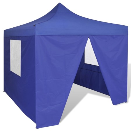 Blauer Faltpavillon mit 4 Wänden 3x3 m von vidaXL, Zelte und Pavillons - Ref: Foro24-41466, Preis: 140,90 €, Rabatt: %