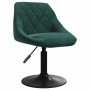 Silla de comedor de terciopelo verde oscuro