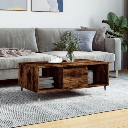 Couchtisch aus geräuchertem Eichensperrholz, 90 x 50 x 36,5 cm von vidaXL, Couchtisch - Ref: Foro24-830585, Preis: 61,08 €, R...