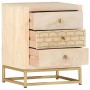 Mesita de noche de madera maciza de mango dorado 40x30x50 cm de vidaXL, Mesitas de noche - Ref: Foro24-286504, Precio: 159,05...