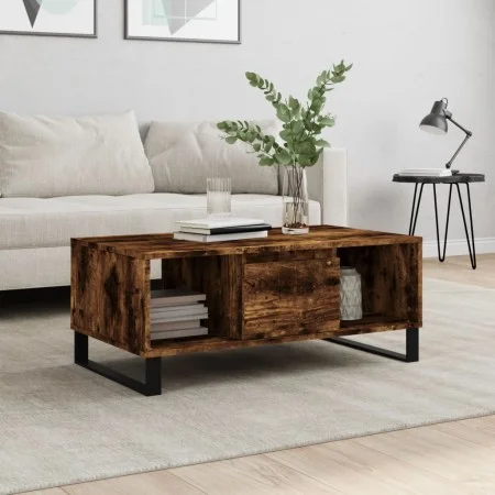 Mesa de centro madera contrachapada roble ahumado 90x50x36,5 cm de vidaXL, Mesas de centro - Ref: Foro24-830601, Precio: 60,3...