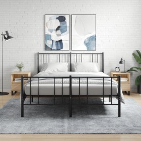 Mesitas noche 2 uds madera ingeniería roble Sonoma 40x35x50 cm de vidaXL, Mesitas de noche - Ref: Foro24-830643, Precio: 86,3...