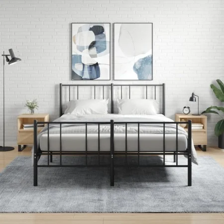 Mesitas noche 2 uds madera ingeniería roble Sonoma 40x35x50 cm de vidaXL, Mesitas de noche - Ref: Foro24-830643, Precio: 85,1...