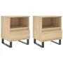 Mesitas noche 2 uds madera ingeniería roble Sonoma 40x35x50 cm de vidaXL, Mesitas de noche - Ref: Foro24-830643, Precio: 85,1...