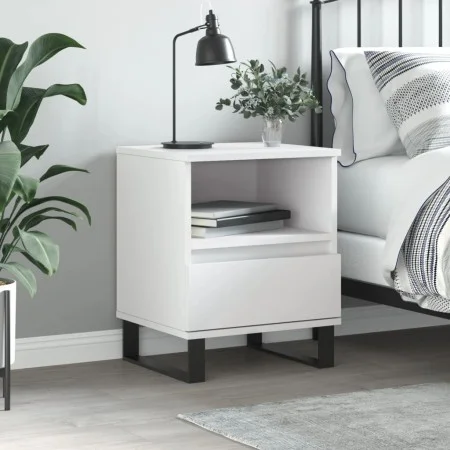 Mesita de noche madera contrachapada blanco 40x35x50 cm de vidaXL, Mesitas de noche - Ref: Foro24-830636, Precio: 55,01 €, De...