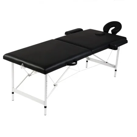 Klappbare Massageliege 2 Zonen schwarze Aluminiumstruktur von vidaXL, Massageliegen - Ref: Foro24-110088, Preis: 176,06 €, Ra...