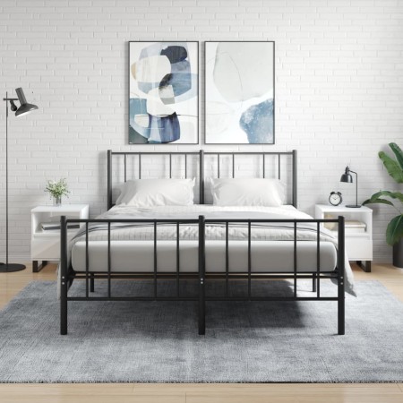 Nachttische 2 Stück glänzend weißes Holzwerkstoff 40x35x50 cm von vidaXL, Nachttische - Ref: Foro24-830641, Preis: 90,59 €, R...