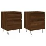 Mesitas noche 2 uds madera ingeniería marrón roble 40x35x50 cm de vidaXL, Mesitas de noche - Ref: Foro24-830683, Precio: 70,4...