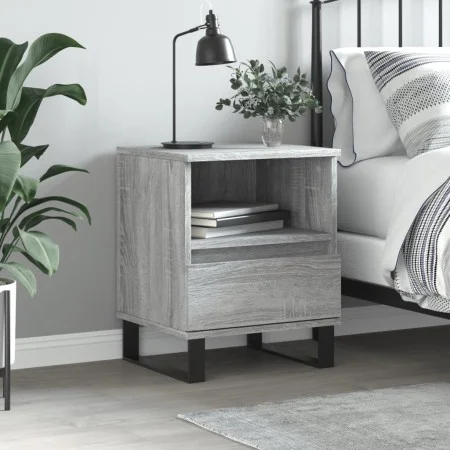 Mesita de noche madera de ingeniería gris Sonoma 40x35x50 cm de vidaXL, Mesitas de noche - Ref: Foro24-830648, Precio: 44,69 ...