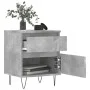 Mesita de noche madera de ingeniería gris hormigón 40x35x50 cm de vidaXL, Mesitas de noche - Ref: Foro24-830676, Precio: 46,5...