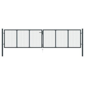 Puerta de jardín de malla de acero galvanizado, 400 x 75 cm
