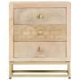 Mesita de noche de madera maciza de mango dorado 40x30x50 cm de vidaXL, Mesitas de noche - Ref: Foro24-286504, Precio: 159,05...