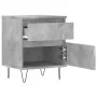 Mesita de noche madera de ingeniería gris hormigón 40x35x50 cm de vidaXL, Mesitas de noche - Ref: Foro24-830676, Precio: 46,5...