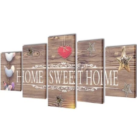 Home sweet home decorative canvas wall set 100x50cm by vidaXL, Posters, prints and visual art - Ref: Foro24-241592, Price: 26...
