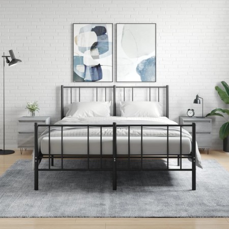 Bedside table 2 pcs Sonoma gray engineered wood 40x35x50 cm by vidaXL, Nightstands - Ref: Foro24-830681, Price: 76,25 €, Disc...