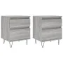 Mesita de noche 2 uds madera ingeniería gris Sonoma 40x35x50 cm de vidaXL, Mesitas de noche - Ref: Foro24-830681, Precio: 75,...