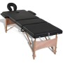 Klappbare Massageliege 3 Zonen schwarze Holzstruktur von vidaXL, Massageliegen - Ref: Foro24-110081, Preis: 167,77 €, Rabatt: %
