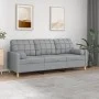 3-seater sofa with light gray fabric cushions 180 cm by vidaXL, Sofas - Ref: Foro24-3200790, Price: 275,37 €, Discount: %