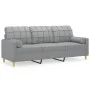 3-seater sofa with light gray fabric cushions 180 cm by vidaXL, Sofas - Ref: Foro24-3200790, Price: 275,37 €, Discount: %