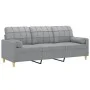 3-seater sofa with light gray fabric cushions 180 cm by vidaXL, Sofas - Ref: Foro24-3200790, Price: 275,37 €, Discount: %
