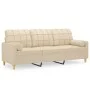 3-seater sofa with cream fabric cushions 180 cm by vidaXL, Sofas - Ref: Foro24-3200792, Price: 269,88 €, Discount: %