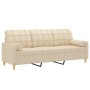 3-Sitzer-Sofa mit cremefarbenen Stoffkissen 180 cm von vidaXL, Sofas - Ref: Foro24-3200792, Preis: 257,48 €, Rabatt: %