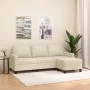 3-Sitzer-Sofa mit cremefarbenem Kunstlederhocker 180 cm von vidaXL, Sofas - Ref: Foro24-3201025, Preis: 304,18 €, Rabatt: %