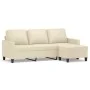 3-seater sofa with cream synthetic leather stool 180 cm by vidaXL, Sofas - Ref: Foro24-3201025, Price: 304,18 €, Discount: %