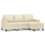 3-Sitzer-Sofa mit cremefarbenem Kunstlederhocker 180 cm von vidaXL, Sofas - Ref: Foro24-3201025, Preis: 308,89 €, Rabatt: %