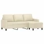 3-seater sofa with cream synthetic leather stool 180 cm by vidaXL, Sofas - Ref: Foro24-3201025, Price: 304,18 €, Discount: %