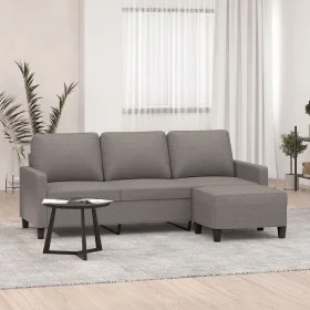 3-seater sofa with stool in taupe gray fabric 180 cm by vidaXL, Sofas - Ref: Foro24-3201044, Price: 353,42 €, Discount: %