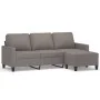 3-seater sofa with stool in taupe gray fabric 180 cm by vidaXL, Sofas - Ref: Foro24-3201044, Price: 353,42 €, Discount: %