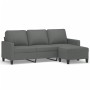 3-Sitzer-Sofa mit Hocker aus dunkelgrauem Stoff, 180 cm von vidaXL, Sofas - Ref: Foro24-3201038, Preis: 344,91 €, Rabatt: %